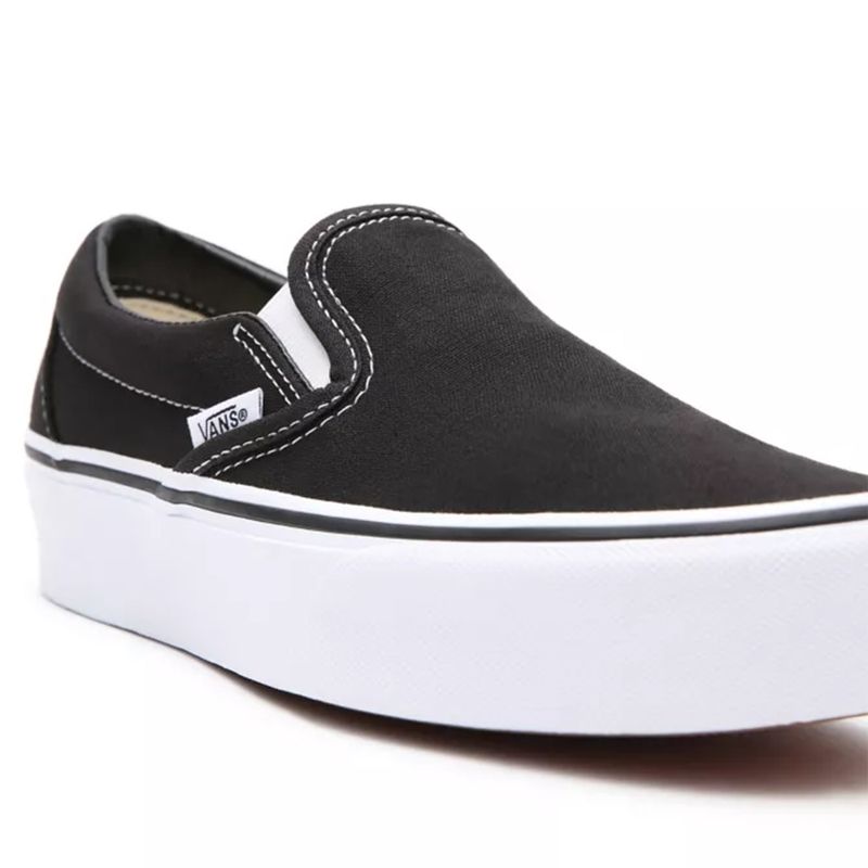 vans slip on platform black