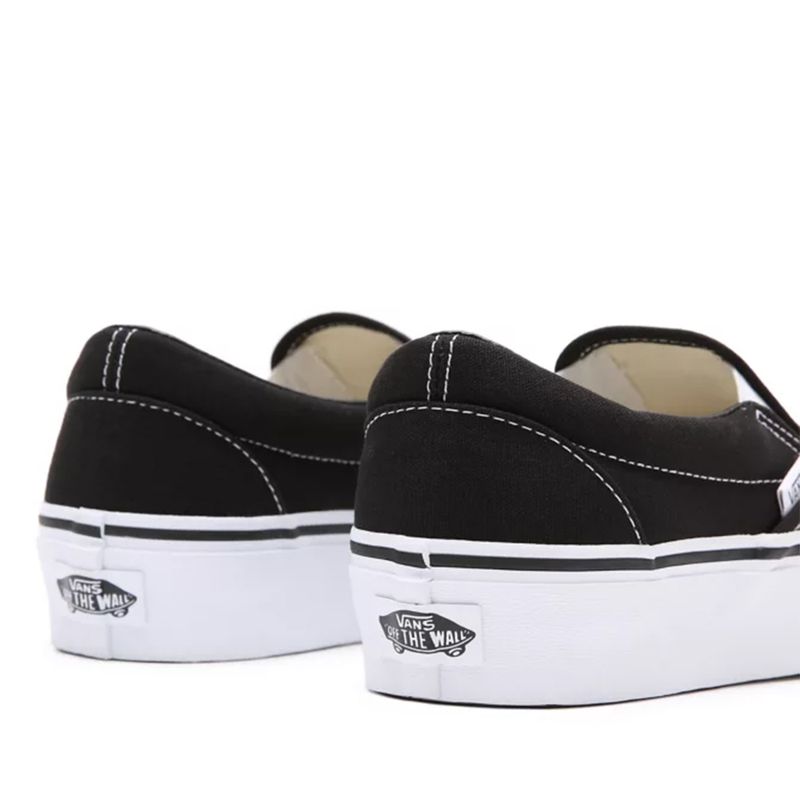 vans slip on platform black