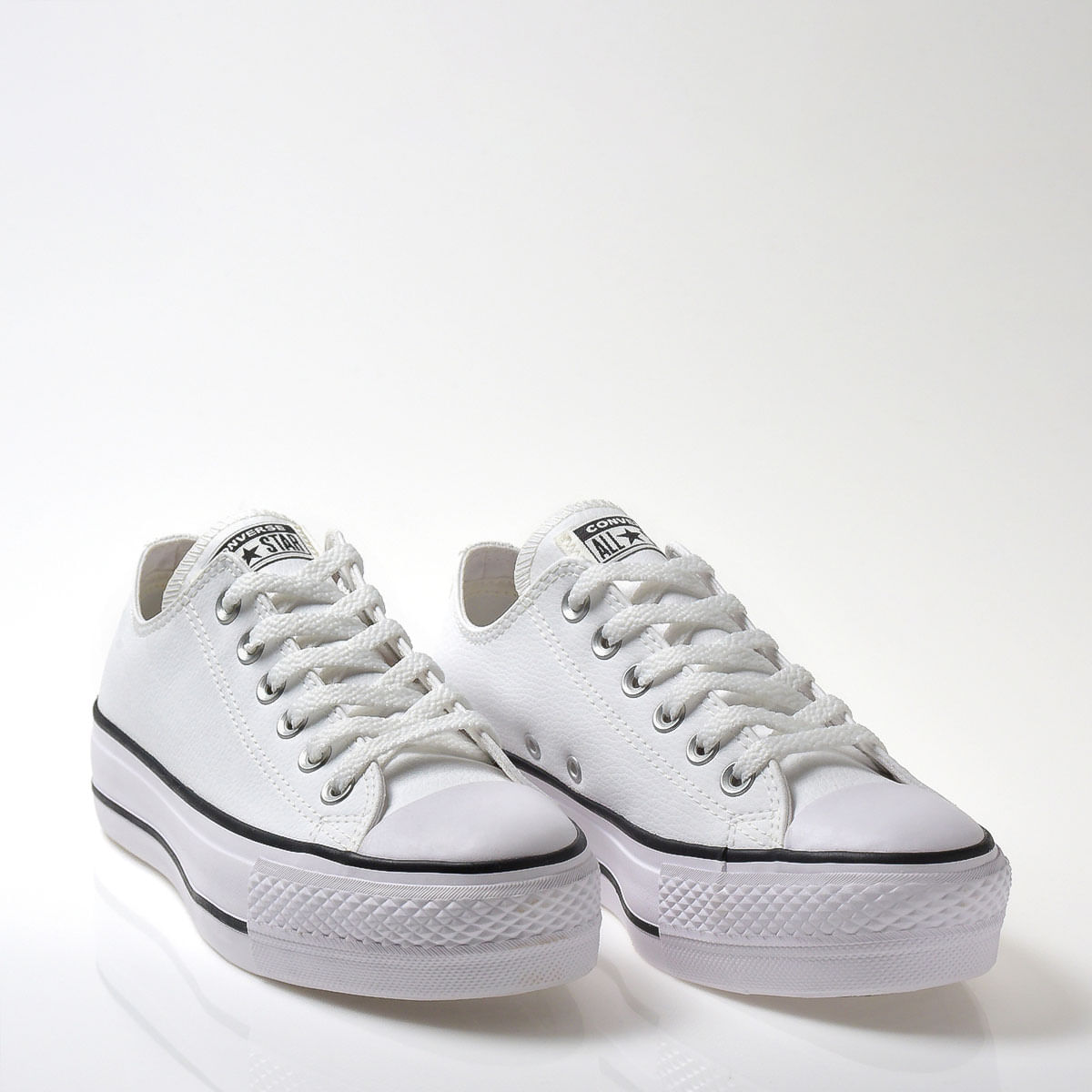 All Star Plataforma Tênis Converse Lift Feminino Branco Preto