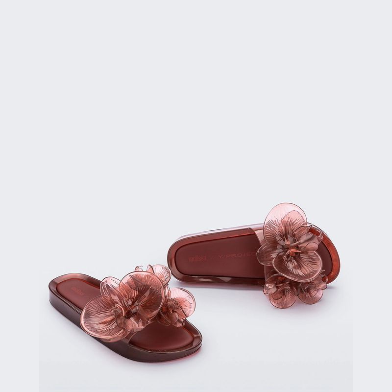 Melissa Beach Slide Flower + Y.Project Vermelho Transparente  