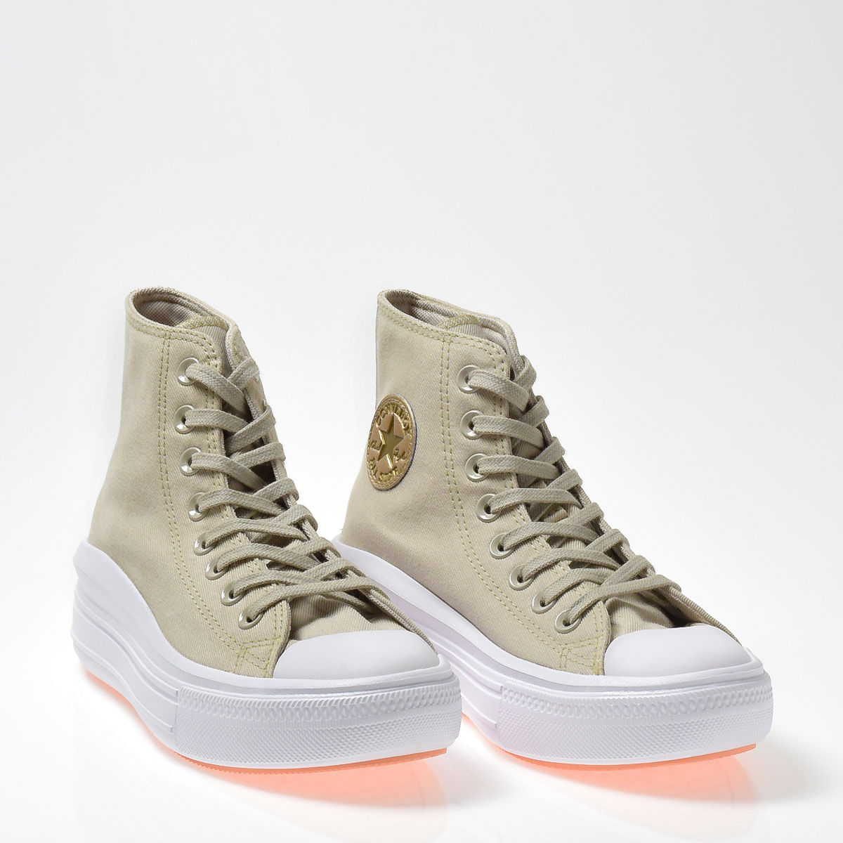 Tênis Converse Chuck Taylor All Star Move Cano Alto Feminino Bege