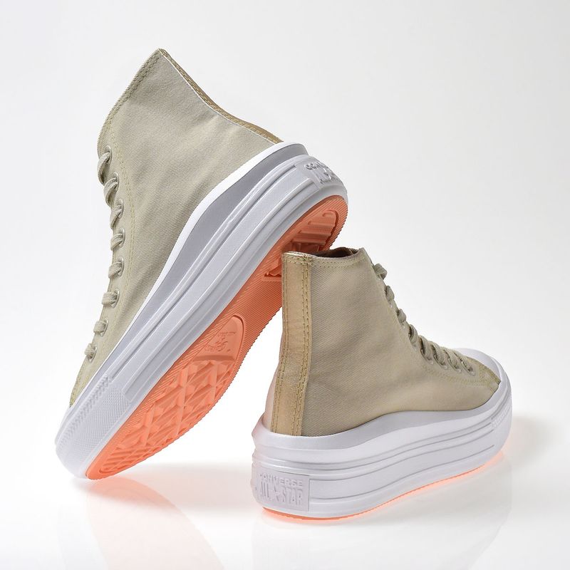 Tênis Converse Chuck Taylor All Star Move Cano Alto Feminino Bege / Branco