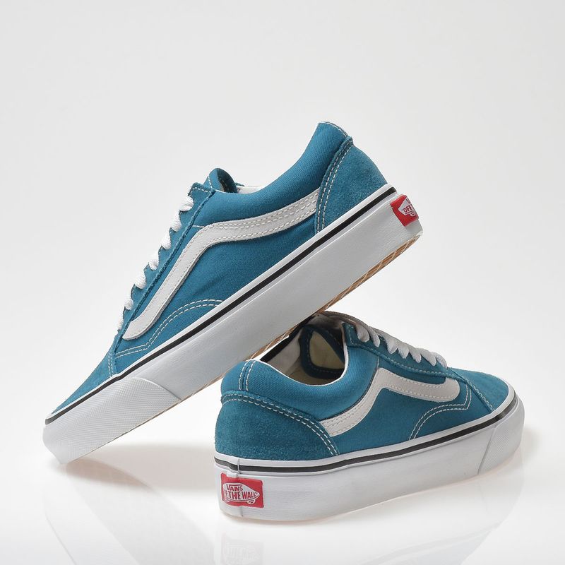 Tênis Vans Old Skool Couro Blue Coral