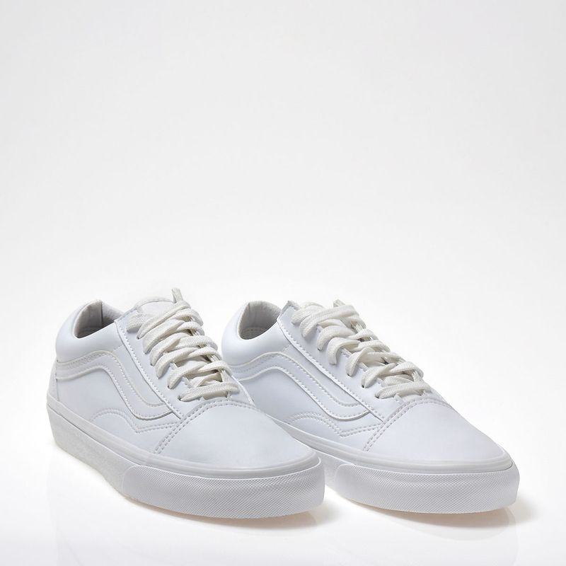 Vans Old Skool Branco em Couro  Tênis Feminino Vans Nunca Usado