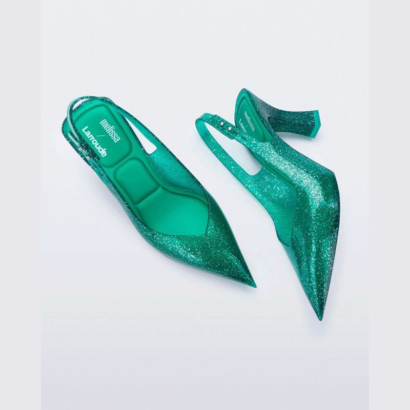 Melissa Slingback Heel + Larroudé Verde 33606V - Menina Shoes
