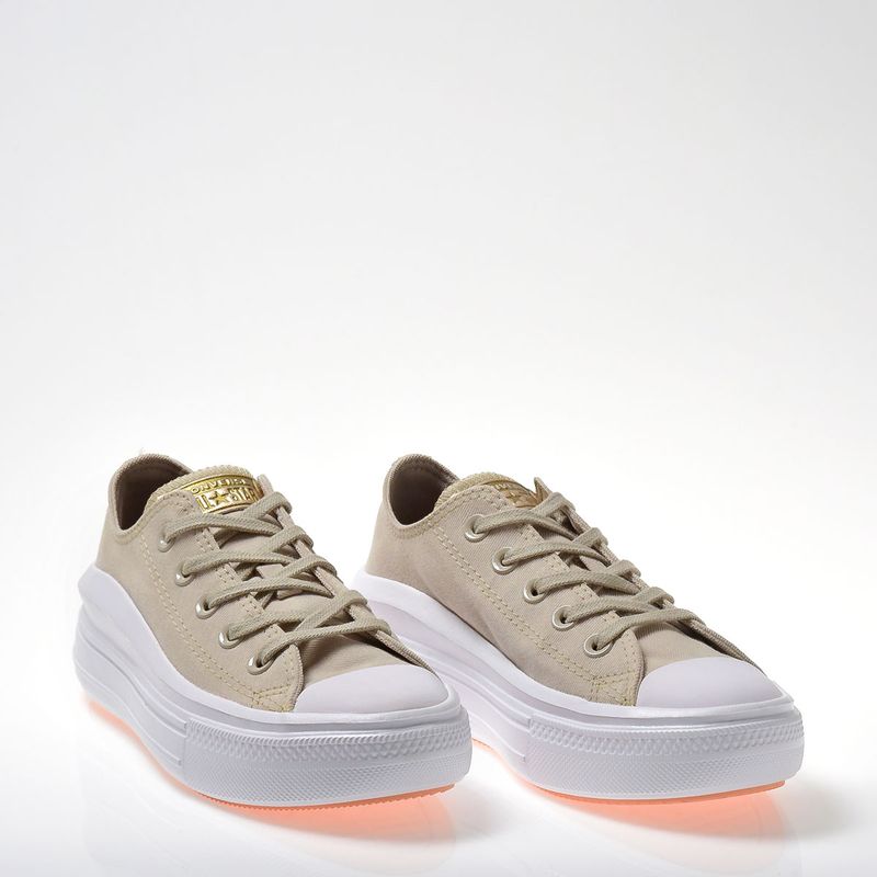 Tênis Converse Chuck Taylor All Star Move Cano Alto Feminino Bege / Branco