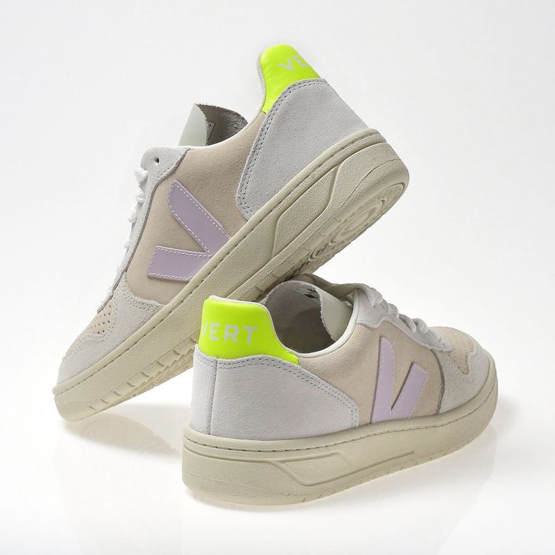 Tênis Vert V-10 Suede Multico Sable Parme VX0302805F - Menina Shoes