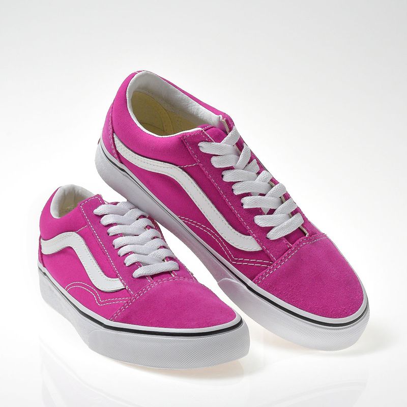 Tênis Vans Old Skool Fuchsia Red True White Vn0a5krf8zv Menina Shoes