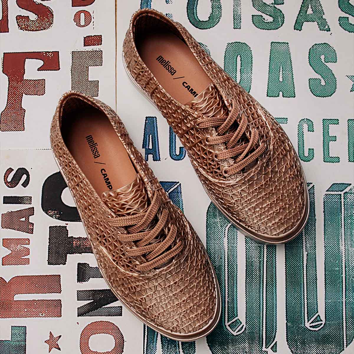 Melissa Campana Papel Sneaker Rosa Metalizado 33704RM Menina Shoes