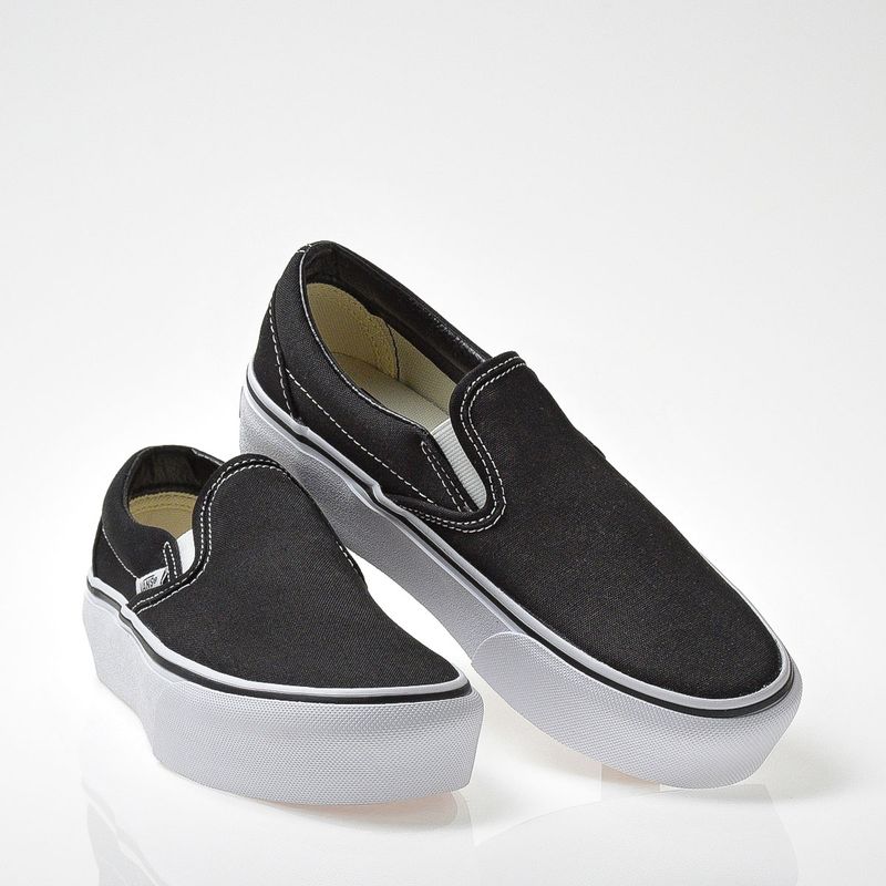 vans black black slip on
