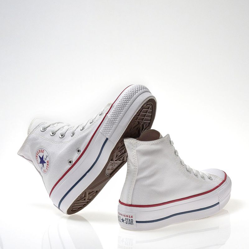 All star platform hot sale branco cano alto