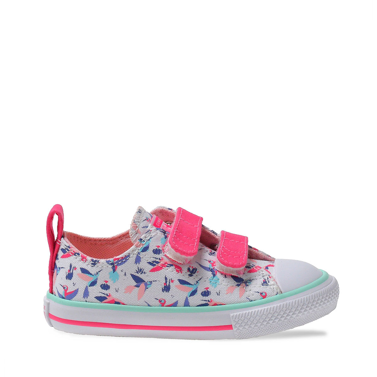 Tênis Converse Chuck Taylor All Star 2v Branco Rosa Morango Branco  CK10020001 - Menina Shoes