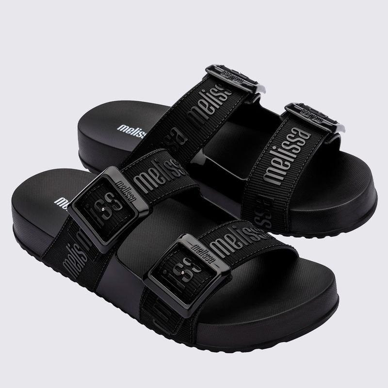 【新品】MELISSA M SLIDE AD Melissa Cozy Slide M-Lover Preto - Menina Shoes