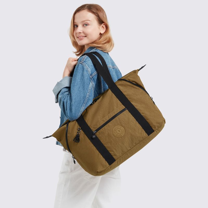 Bolsa Kipling Art M Bege Preto 13405KZ6 - Menina Shoes