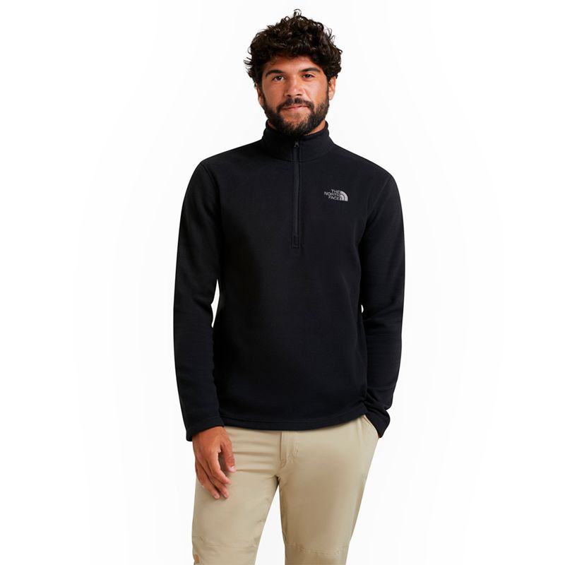 C744NKX7-Pulover-The-North-Face-Fleece-Tka-100-Glacier-1-4-Ziper-Preto-variacao1