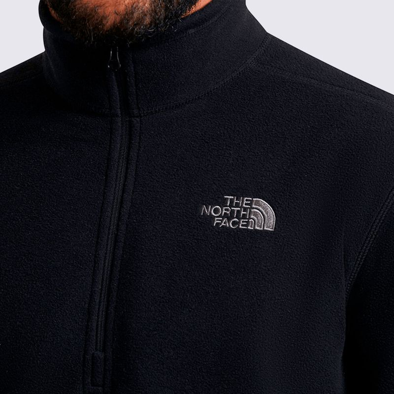 Fleece The North Face Tka 100 Glacier 1/4 Zíper Preto Fleece The North Face Tka 100 Glacier 1/4 Zíper Preto