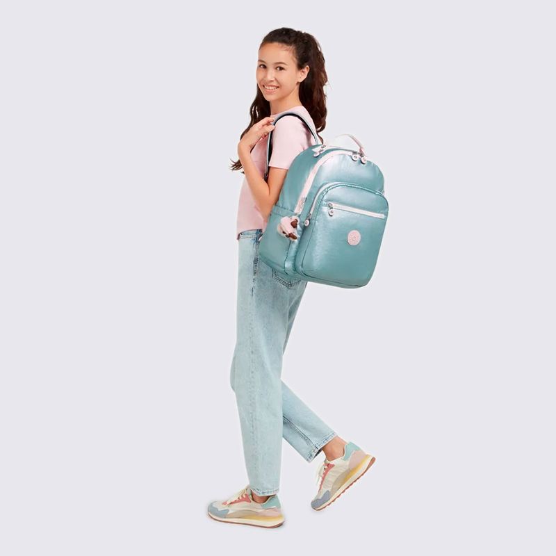 Mochila Kipling Seoul Fairy Aqua Blue