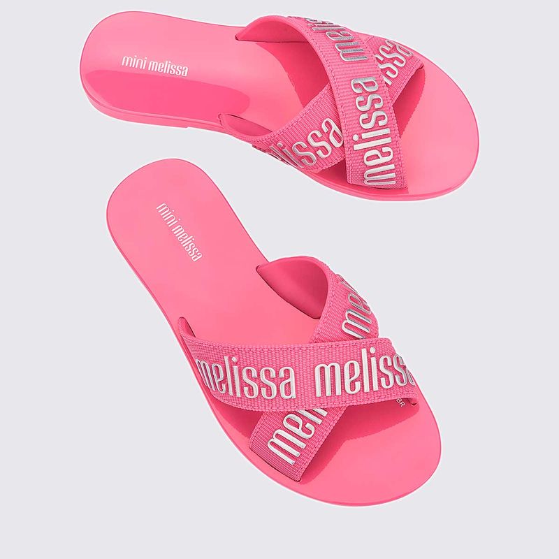 Mini Melissa M-Lover Slide Infantil Rosa Prata - Menina Shoes