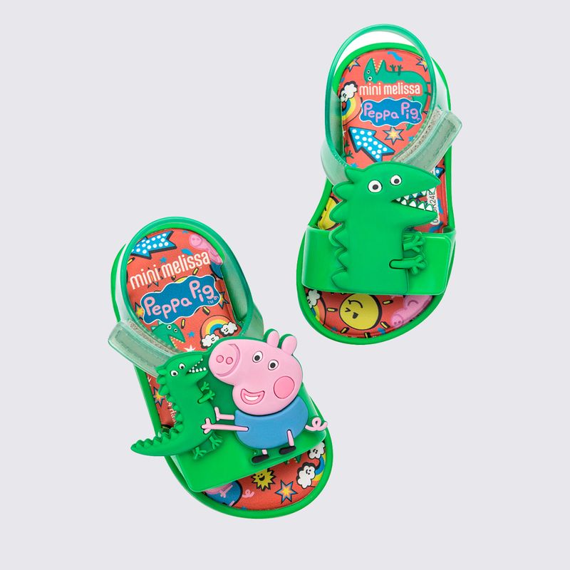 Mini Melissa Jump Peppa Pig Baby Verde Rosa 35892 Menina Shoes
