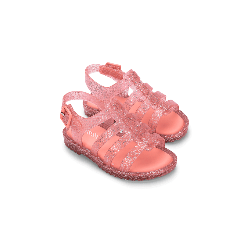 Glitter Melissa Salto Alto Transparente Mini Melissa Bubble Tech