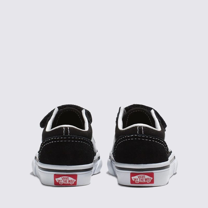 Tênis Infantil Vans Old Skool V Black com Fecho em Velcro - Menina