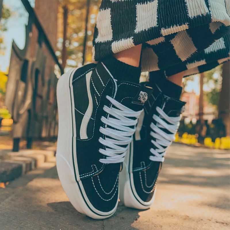Tênis Vans Sk8-Hi Platform Black True White VN0A3TKN6BT