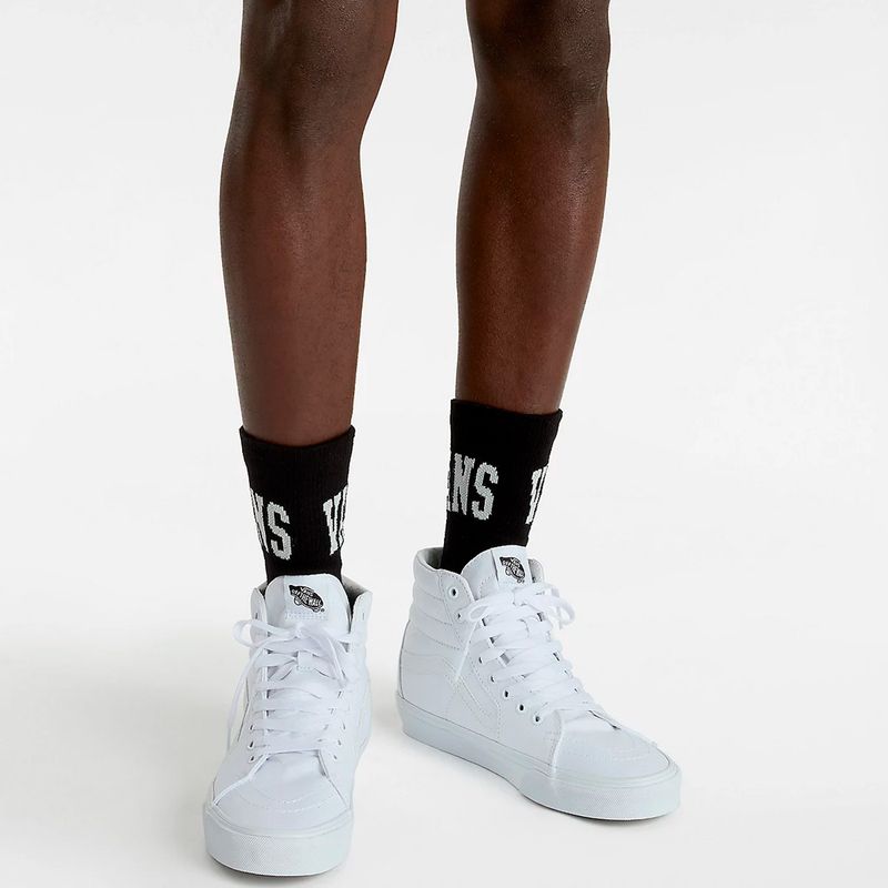 True White Sk8 Hi Plataforma Tênis Vans Sk8-Hi True White