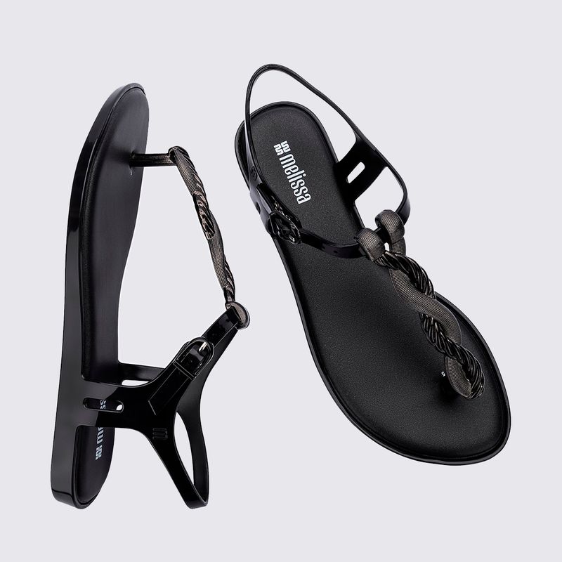 Melissa Solar Twist Preto Prata 36042 - Menina Shoes