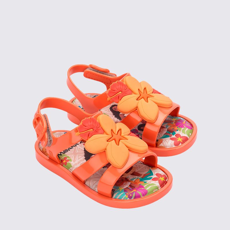 Mini Melissa Colorland + Moana Baby Laranja - Menina Shoes