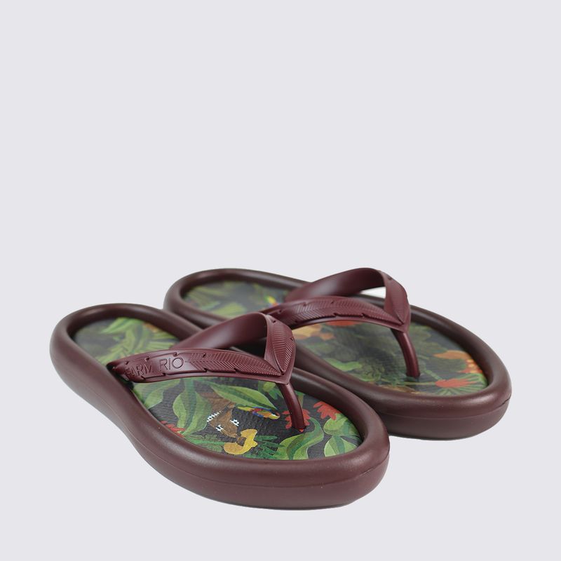 Chinelo Farm Canoa Print Coffee - Menina Shoes