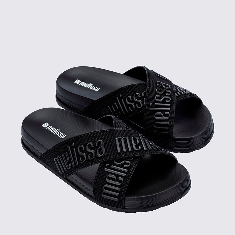 まい Melissa Cozy Slide M Lover II Preto 36118 - Menina Shoes