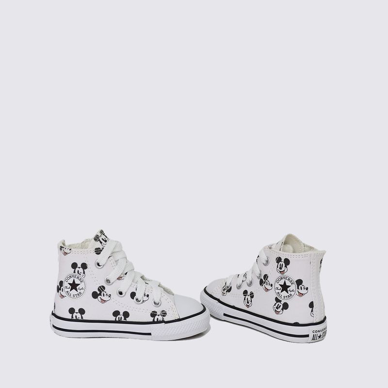 Tênis Converse Chuck Taylor All Star Infantil Zip Mickey Branco