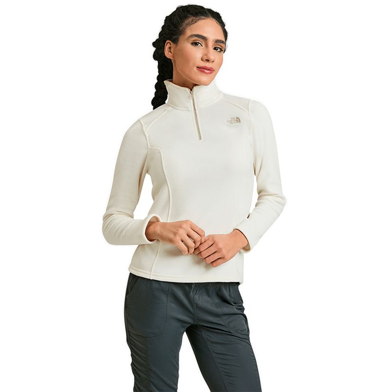 A019NQLI-Fleece-The-North-Face-Glacier-14-Zip-White-Dune-variacao1