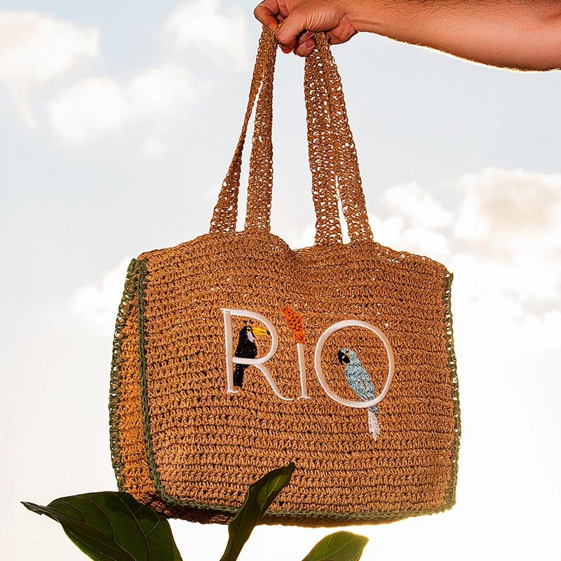 Totebag Farm Coisa Nossa M Artesanal Bordada 20L - Menina Shoes