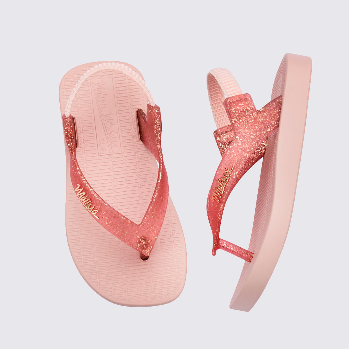 Mini Melissa Sun Long Beach Baby Rosa Glitter 35762 - Menina Shoes